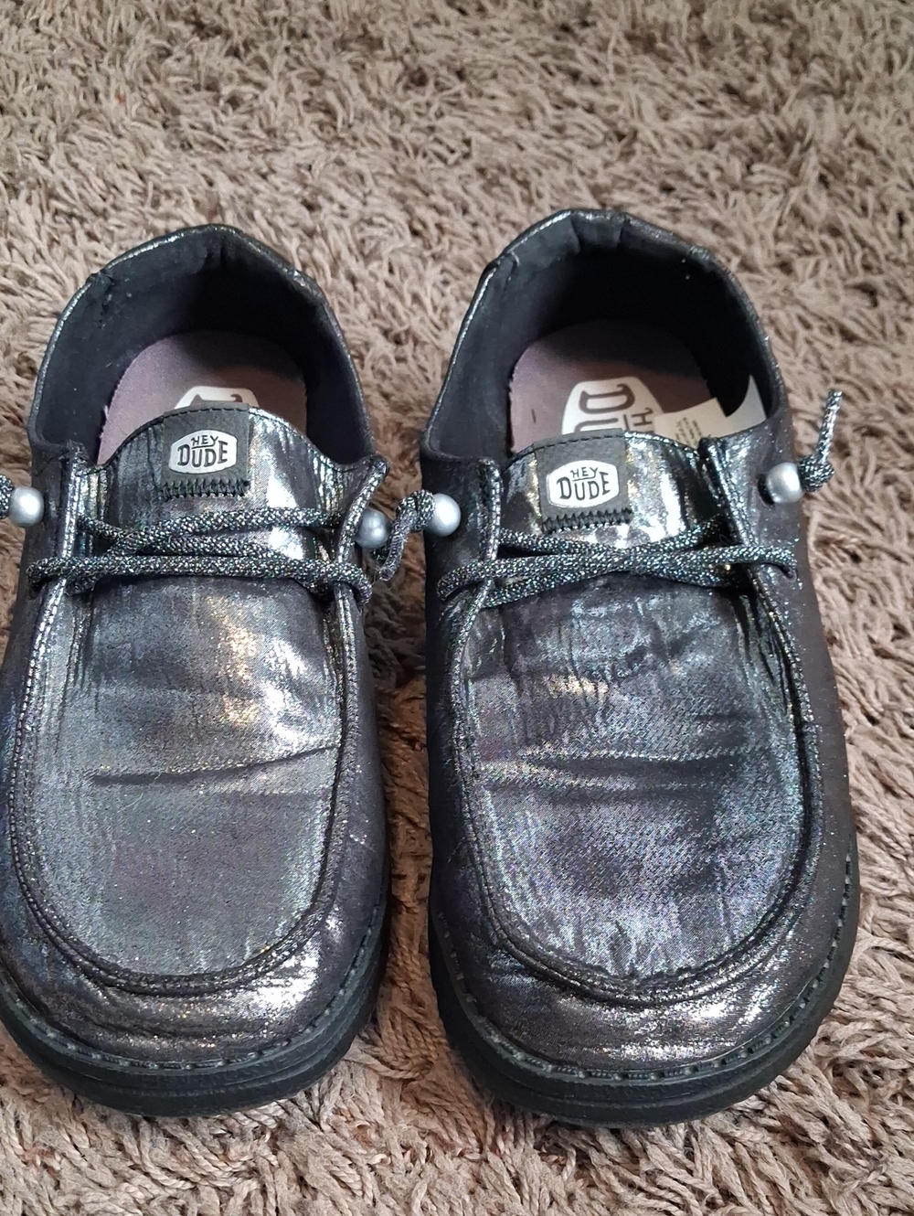Women's Hey Dude Slip On Shoes Size W 9 Wendy Metallic Shine